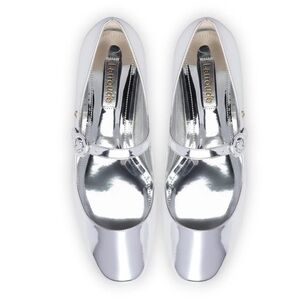 Larroude Blair silver ballet flats